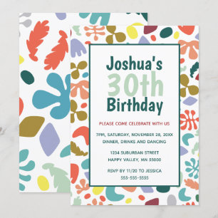 Anpassat namn och information för roligt 30års föd inbjudningar