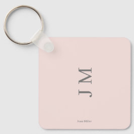 Anpassat namn och Initialer minimalistisk Rosa, kn Nyckelring