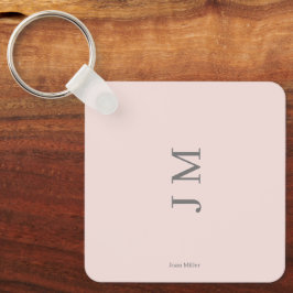 Anpassat namn och Initialer minimalistisk Rosa, kn Nyckelring