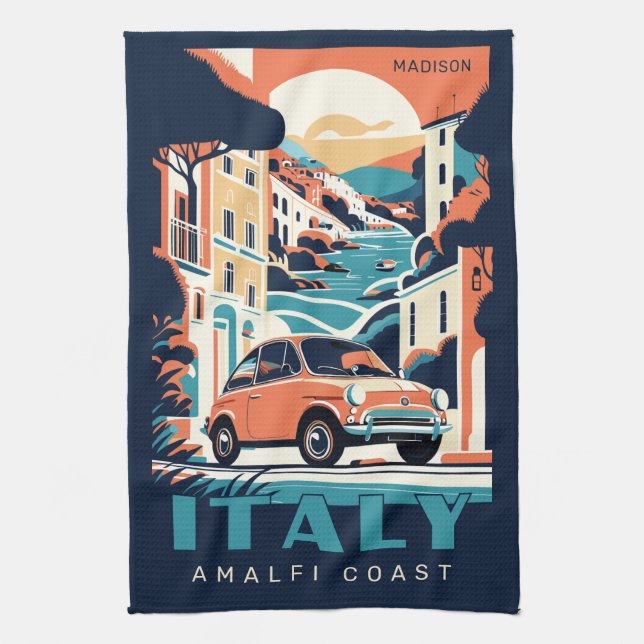 Anpassat namn och Italien Kökshandduk (Vertikal)