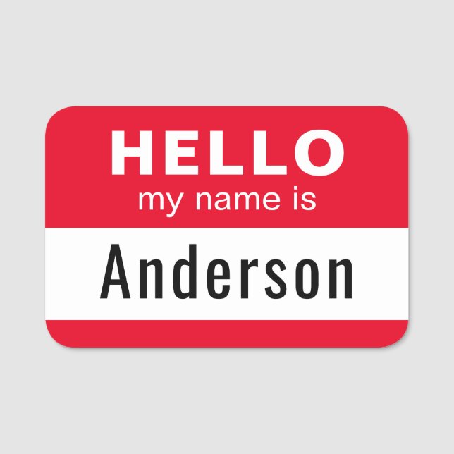 Anpassat namn och kan redigera färg Namn bricka Namnbricka (Framsida)