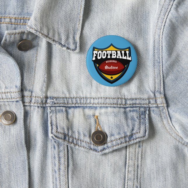 Anpassat namn och Logotyp för fotboll i färg Knapp (In Situ)