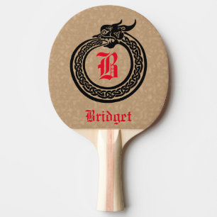 Anpassat namn och monogram Celtic Stil Ouroboros Pingisracket