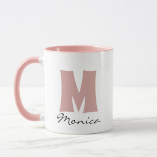 Anpassat namn och monogram för skript mugg
