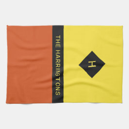 Anpassat namn och monogram kökshandduk