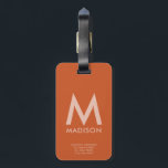 Anpassat namn och Monogram| Modern minimalist Bagagebricka<br><div class="desc">Finns här:http://www.zazzle.com/produkto</div>