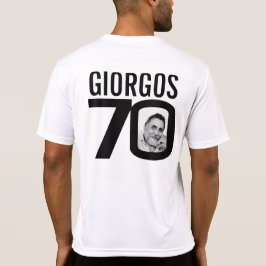 Anpassat namn och monokrom fotomall för 70 års föd t shirt