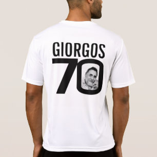 Anpassat namn och monokrom fotomall för 70 års föd t shirt