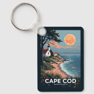 Anpassat namn och nummer Cape Cod Massachusetts Nyckelring