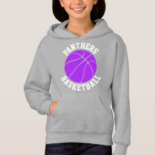 Anpassat namn och nummer för lila Girls Basketball T Shirt