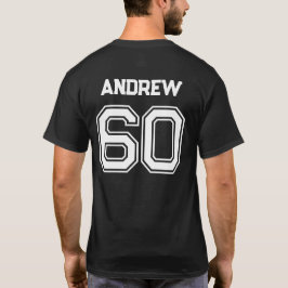 Anpassat namn och nummer för personligen t shirt