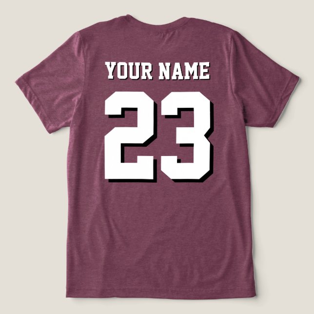 Anpassat namn och nummer Jersey-sport T Shirt (Design Baksida)