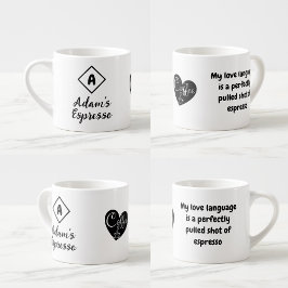 Anpassat namn och offert, småkaffe Espresso Kopp M Espressomugg