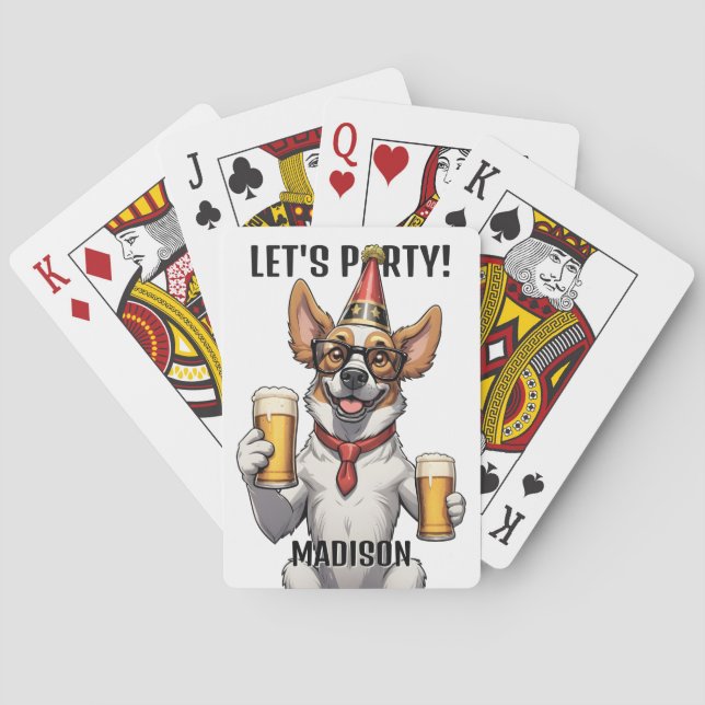 Anpassat namn och Party-djur Casinokort (Baksidan)