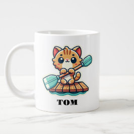 Anpassat namn och personlig roterande söt katt jumbo mugg