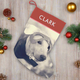 Anpassat namn och Pet Photo l Cute Puppy Hund älsk Liten Julstrumpa