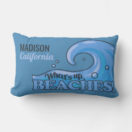 Anpassat namn och plats Funny Beach Wave-kudde Lumbarkudde