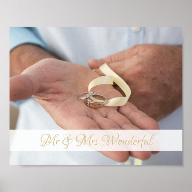 Anpassat namn och Poster Photo Bröllop (Framsidan)