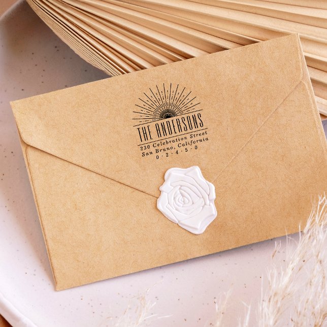 Anpassat namn och Returadress för elegant Art Deco Stämpel (Skapare uppladdad)