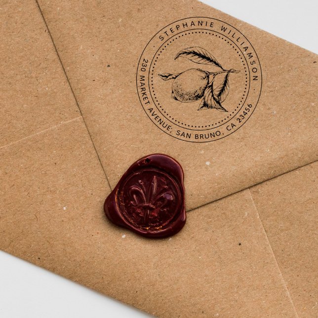 Anpassat namn och Returadress för Lemon Illustrati Självfärgande Stämpel (Skapare uppladdad)