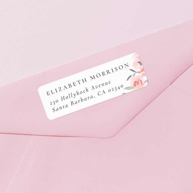 Anpassat namn och Returadress för Vår Blommigt Etikett (Return Address Label Mock-up)