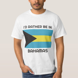 Anpassat namn och text Bahamas-Flagga T Shirt