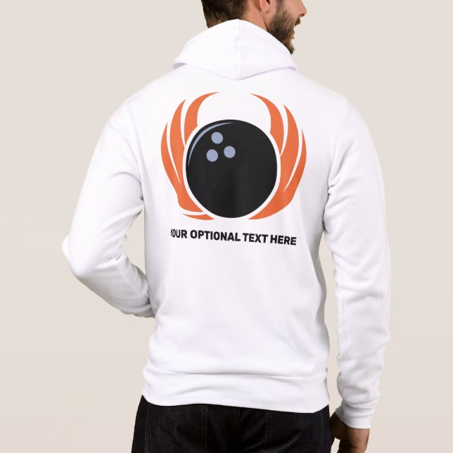 Anpassat namn och text Bowling Ball med Flame T Shirt (Baksida)