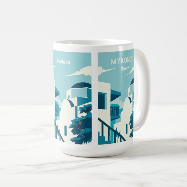 Anpassat namn och text, Grekland Kaffemugg (Framsida höger)