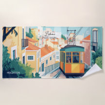 Anpassat namn och text Lissabon Portugal