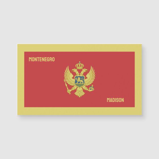 Anpassat namn och text Montenegro (Framsida)