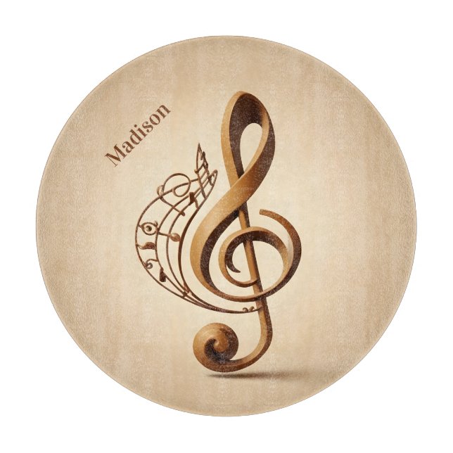 Anpassat namn och text Musical Clef Note (Framsidan)