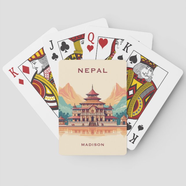 Anpassat namn och text nepalat casinokort (Baksidan)