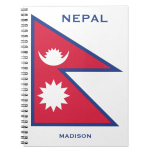 Anpassat namn och text-nepalat-Flagga Anteckningsbok