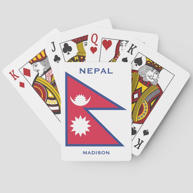 Anpassat namn och text-nepalat-Flagga Casinokort (Baksidan)