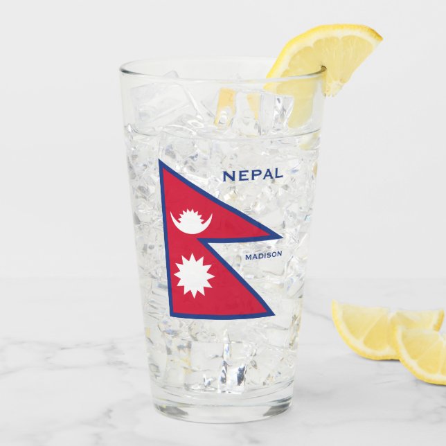 Anpassat namn och text-nepalat-Flagga Glaskopp (Bakside Is)