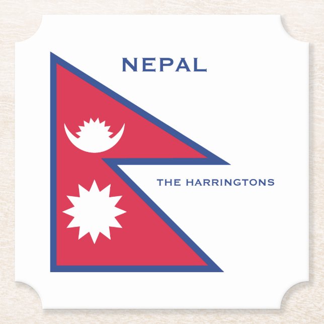 Anpassat namn och text-nepalat-Flagga Underlägg Papper (Framsida)