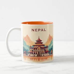 Anpassat namn och text nepalat Två-Tonad mugg