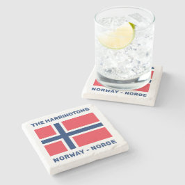 Anpassat namn och text, norsk Flagga Stenunderlägg