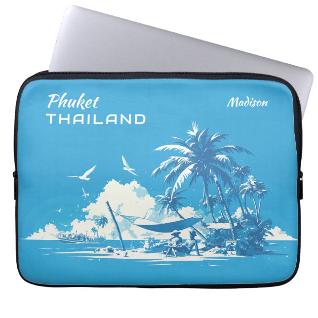 Anpassat namn och text Phuket Thailand Laptop Fodral (Framsidan)