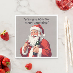 Anpassat namn och text, roligt, Drunk Santa Pappersservett
