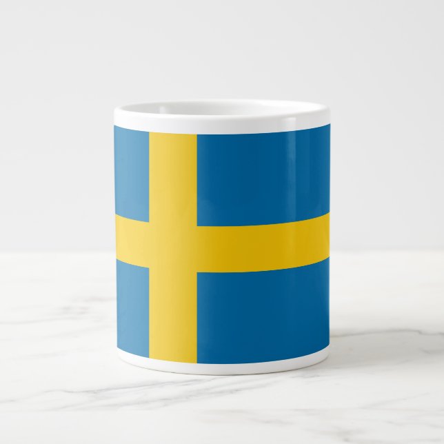 Anpassat namn och text Svenska Flagga Jumbo Mugg (Framsidan)