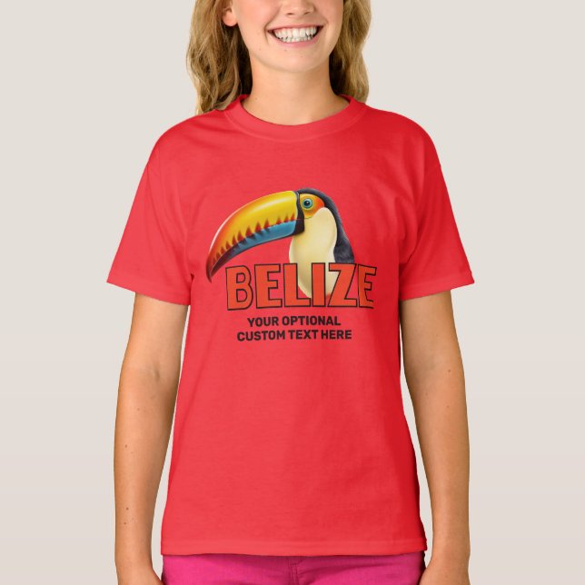 Anpassat namn och textBELIZE Toucan T Shirt (Framsida)