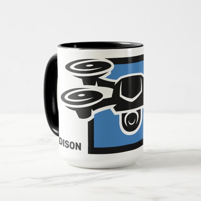 Anpassat namn och textdragning mugg (Framsida vänster)