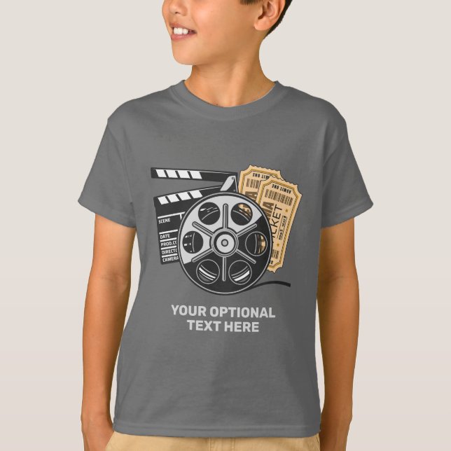 Anpassat namn och textfilm t shirt (Framsida)