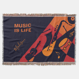 Anpassat namn och textfilt för abstrakt Music Filt