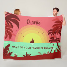 Anpassat namn och textfiltar för Beach Illustratio