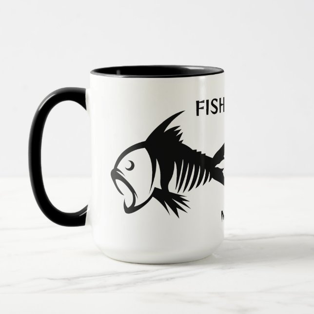Anpassat namn och textfisk mugg (Vänster)