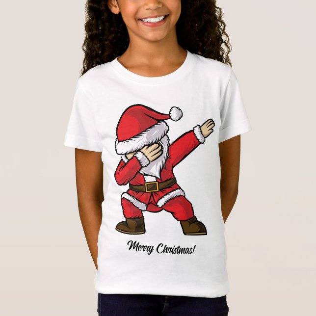 Anpassat namn och textflikar Dancing Santa T Shirt (Framsida)