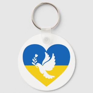 Anpassat namn och textfred i Ukraina Nyckelring