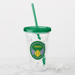 Anpassat namn och texttennis Boll med Vingar Take Away Mugg